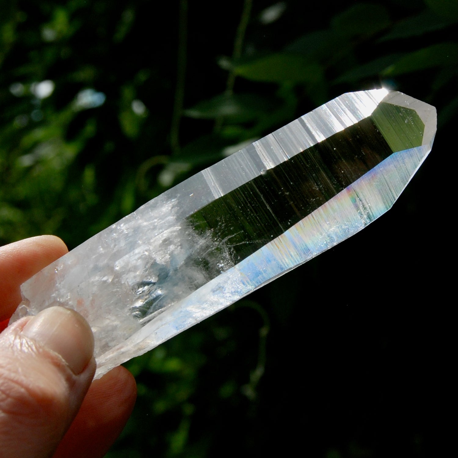 Colombian Blue Smoke Lemurian Crystal - 3.75in 92g Dow Channeler Optical Quartz, Santander