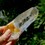 Lemurian Golden Healer Crystal - 5" 204g Inner Child Etched Optical Quartz, Colombia