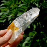 Lemurian Golden Healer Crystal - 5" 204g Inner Child Etched Optical Quartz, Colombia