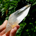 Lemurian Golden Healer Crystal - 5" 204g Inner Child Etched Optical Quartz, Colombia