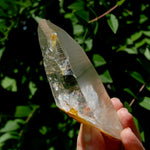 Lemurian Golden Healer Crystal - 5" 204g Inner Child Etched Optical Quartz, Colombia