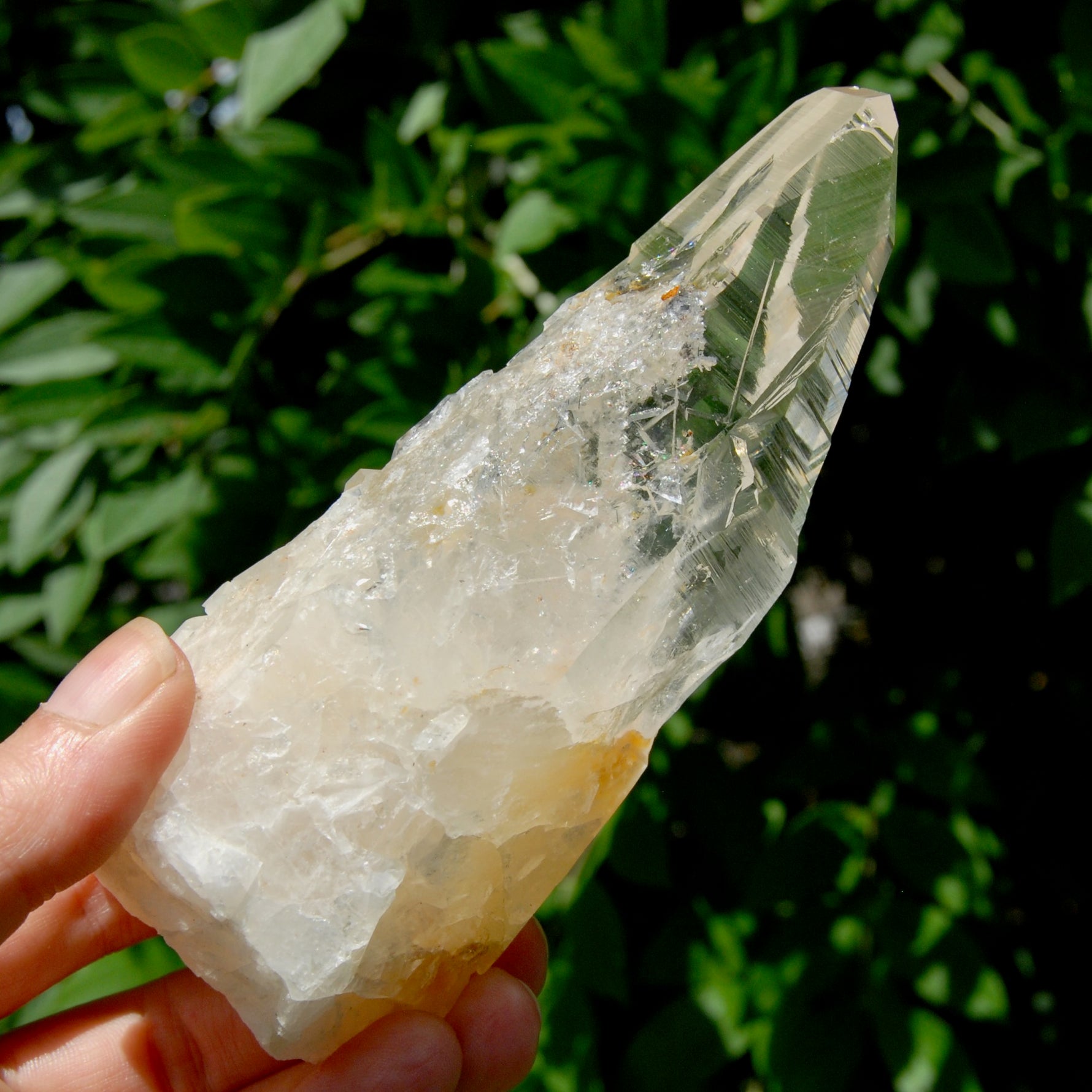 Etched Ancient Lemurian Crystal - 5.25" 392g Devic Temple Optical Quartz, Colombia