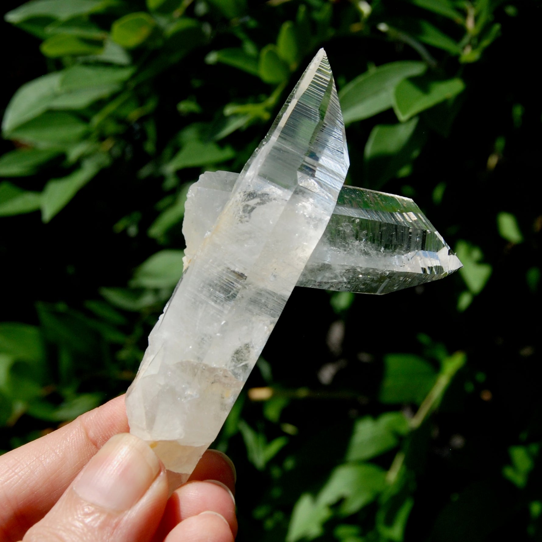 Isis Face Lemurian Quartz Crystal - 4in 96g Tantric Twin Flame Optical Quartz, Colombia