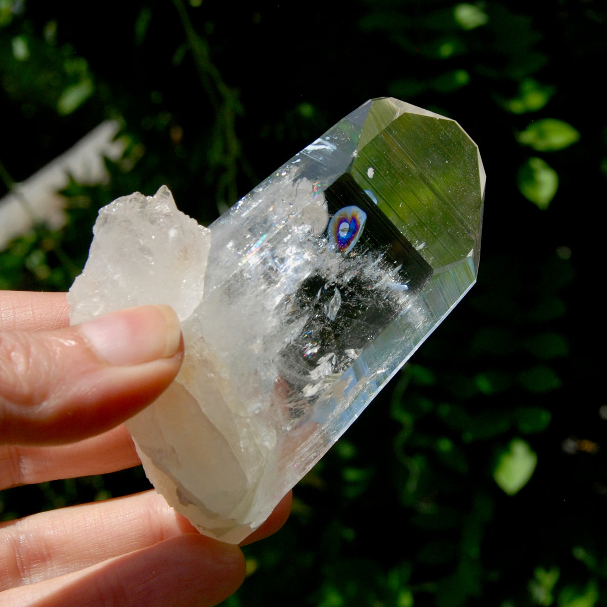 Isis Face Lemurian Quartz Crystal - 4in 96g Tantric Twin Flame Optical Quartz, Colombia