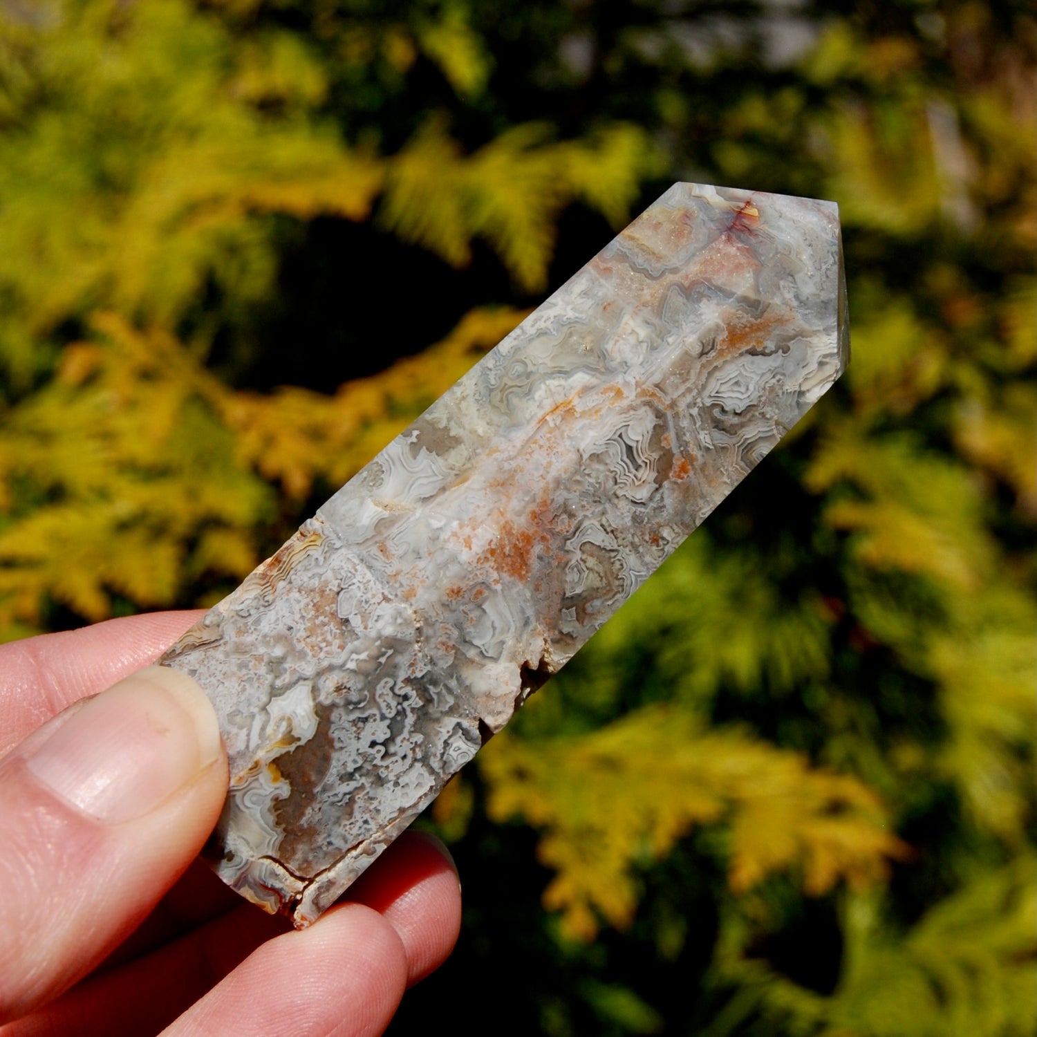 Crazy Lace Agate Crystal Tower