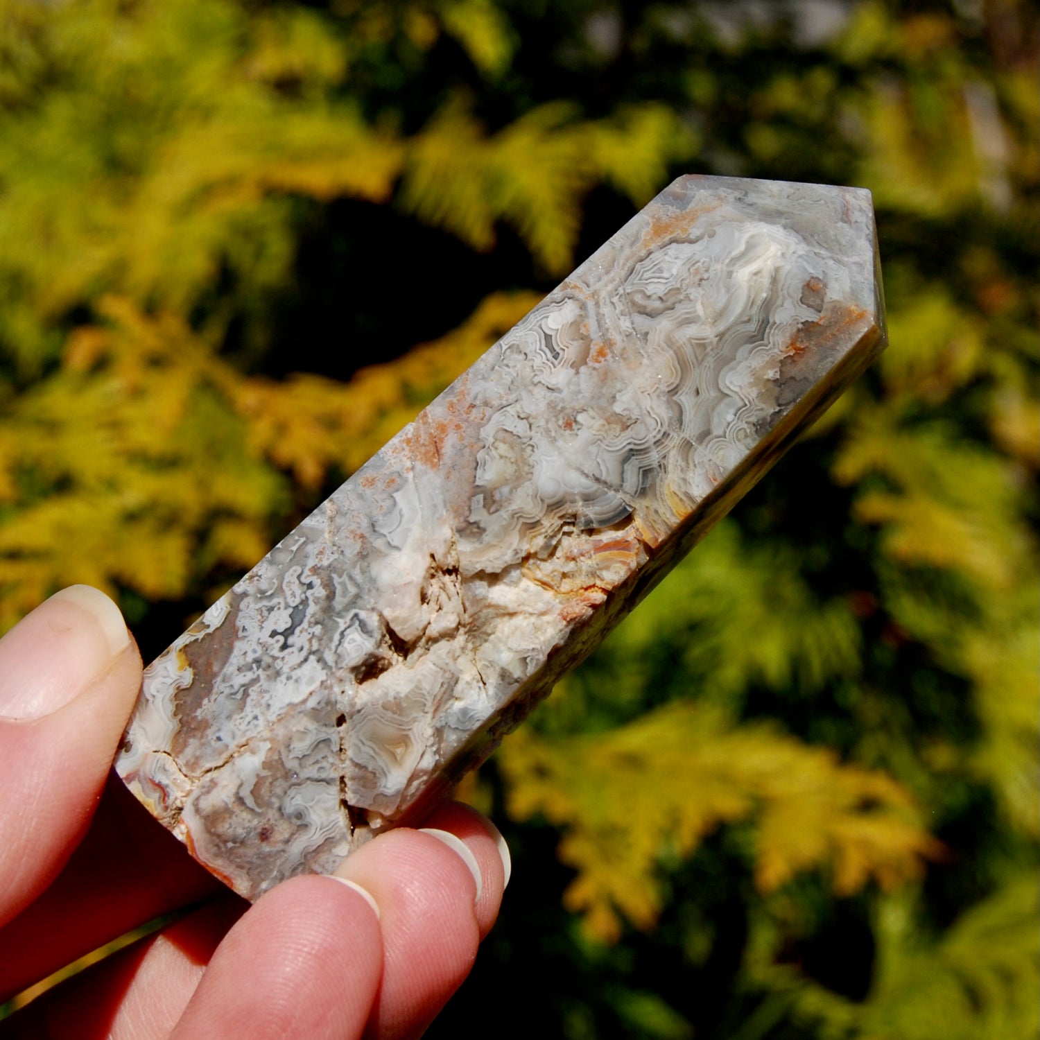 Crazy Lace Agate Crystal Tower