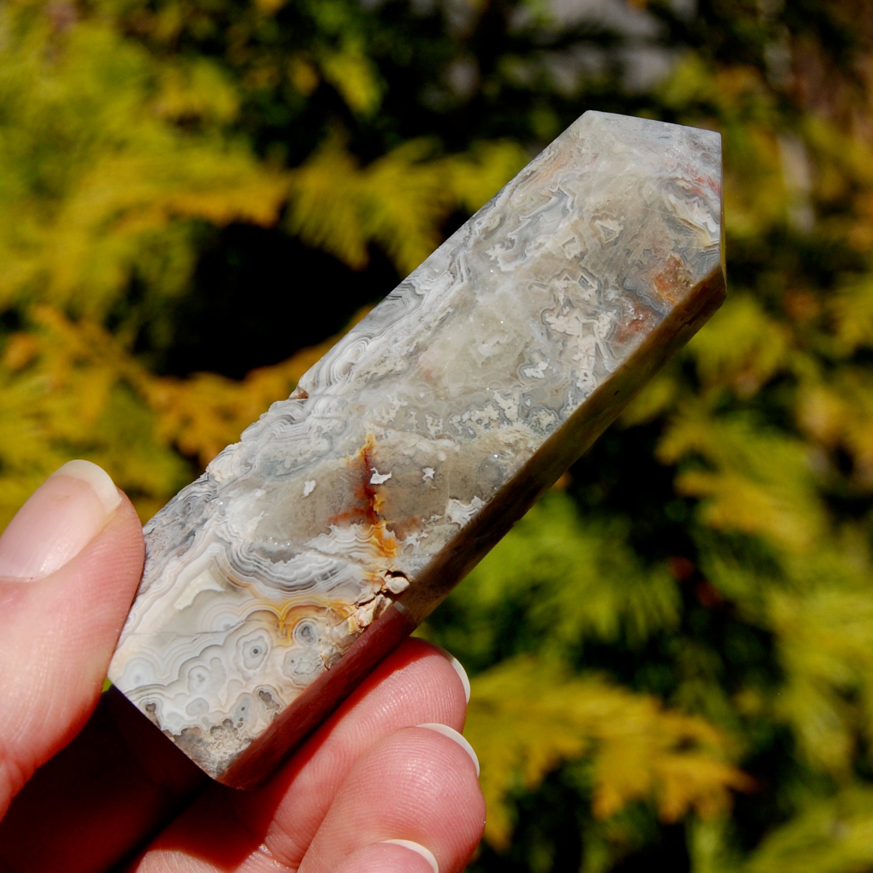 Crazy Lace Agate Crystal Tower