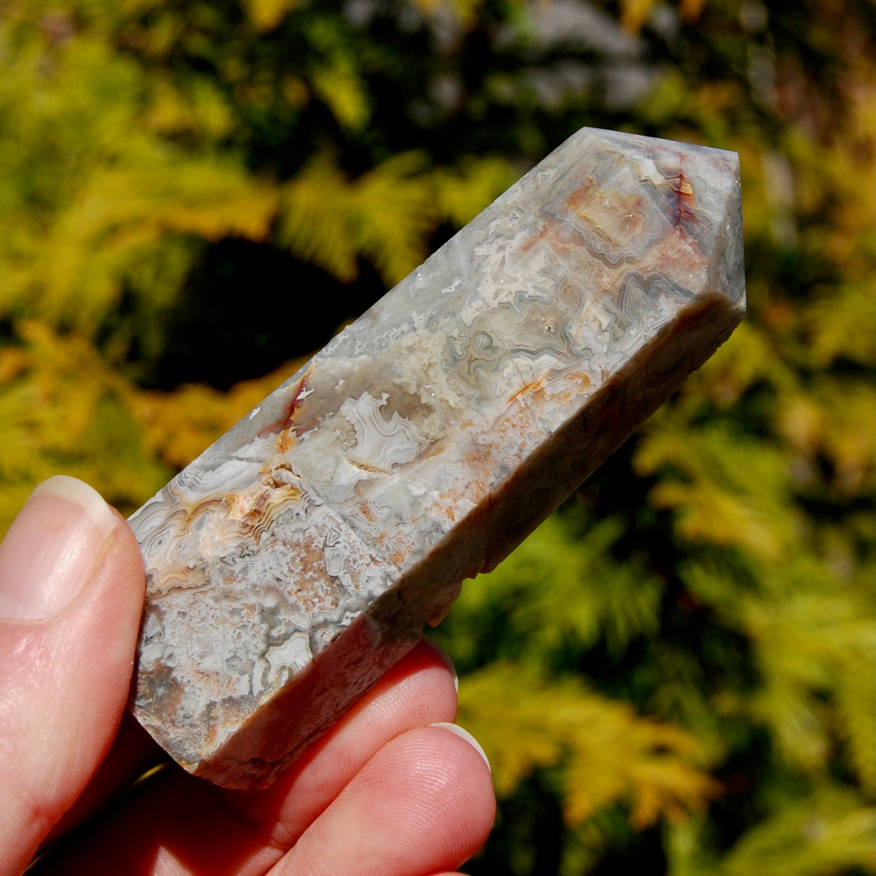 Crazy Lace Agate Crystal Tower