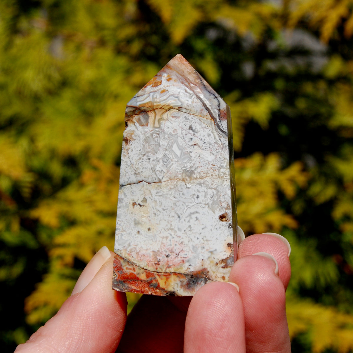 Crazy Lace Agate Crystal Tower