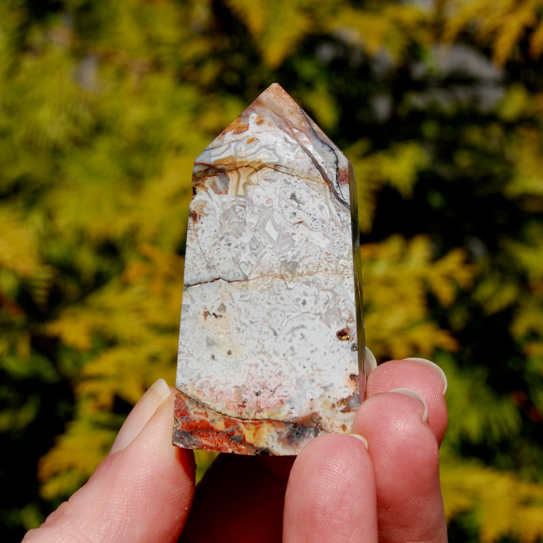 Crazy Lace Agate Crystal Tower
