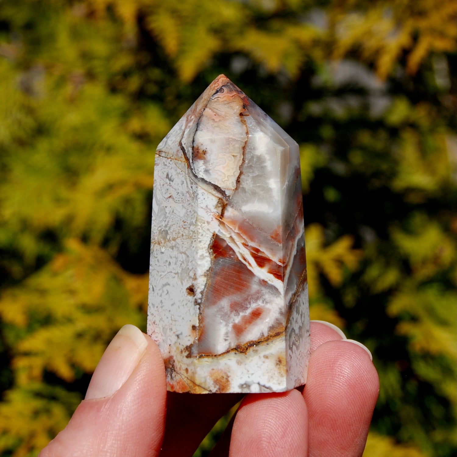 Crazy Lace Agate Crystal Tower