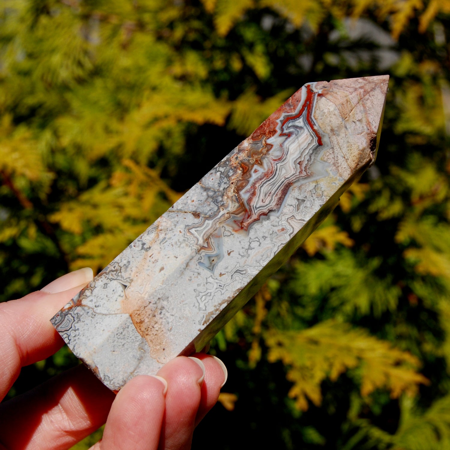 Crazy Lace Agate Crystal Tower