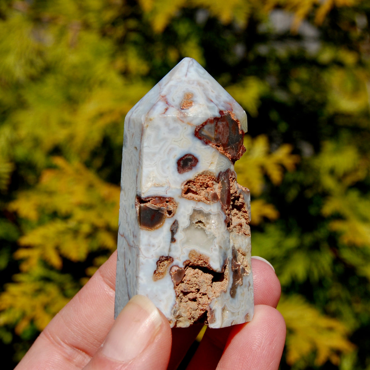 Crazy Lace Agate Crystal Tower