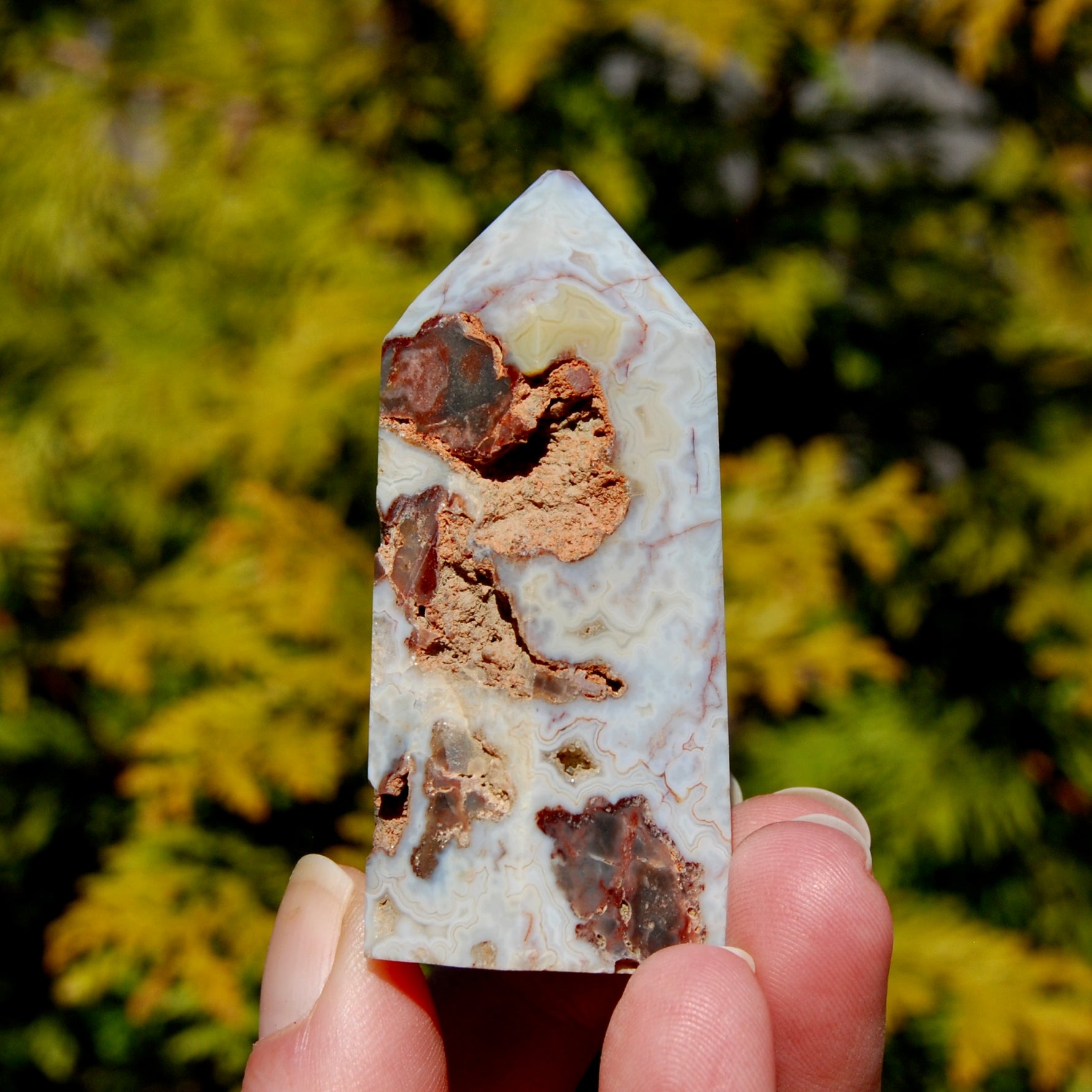 Crazy Lace Agate Crystal Tower