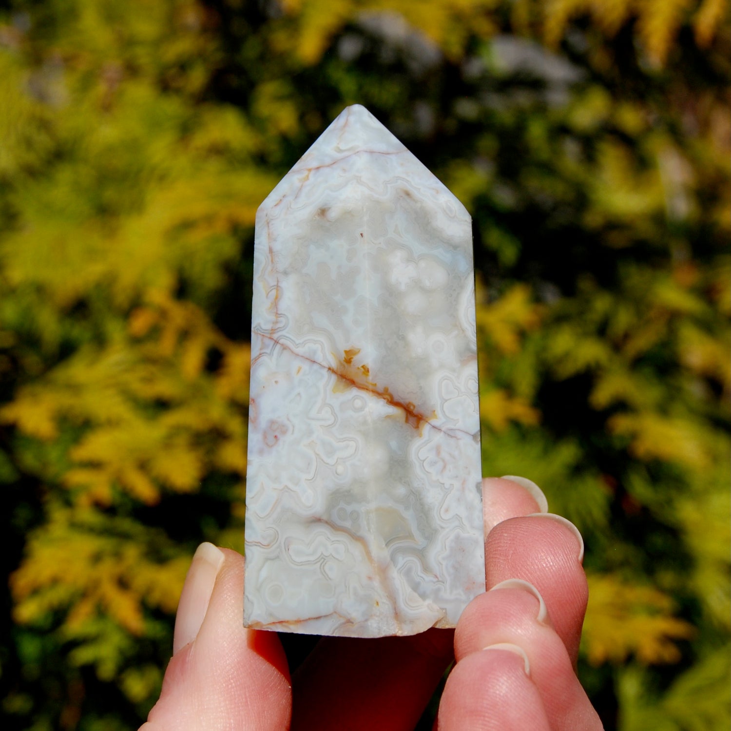 Crazy Lace Agate Crystal Tower