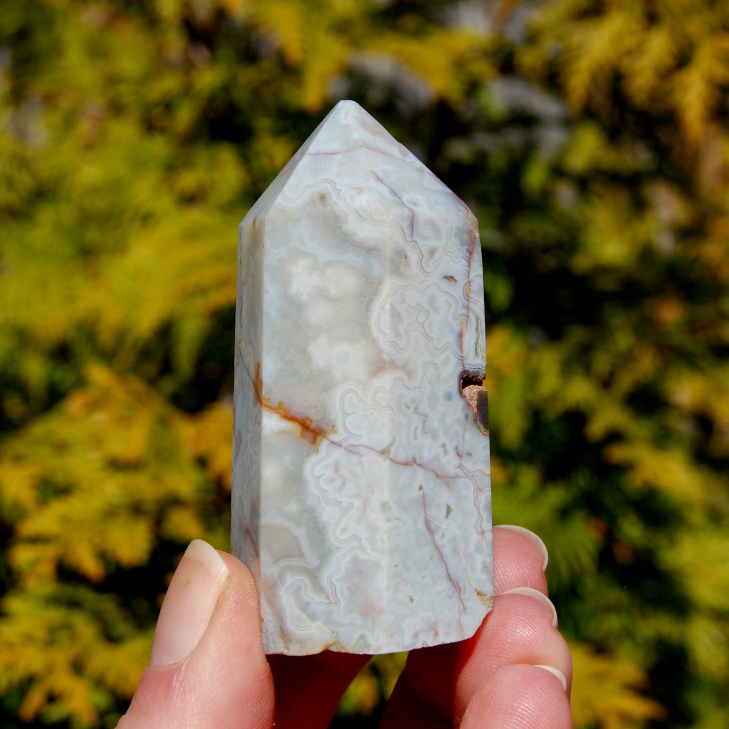 Crazy Lace Agate Crystal Tower