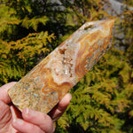 Crazy lace agate crystal tower