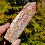 Crazy lace agate crystal tower