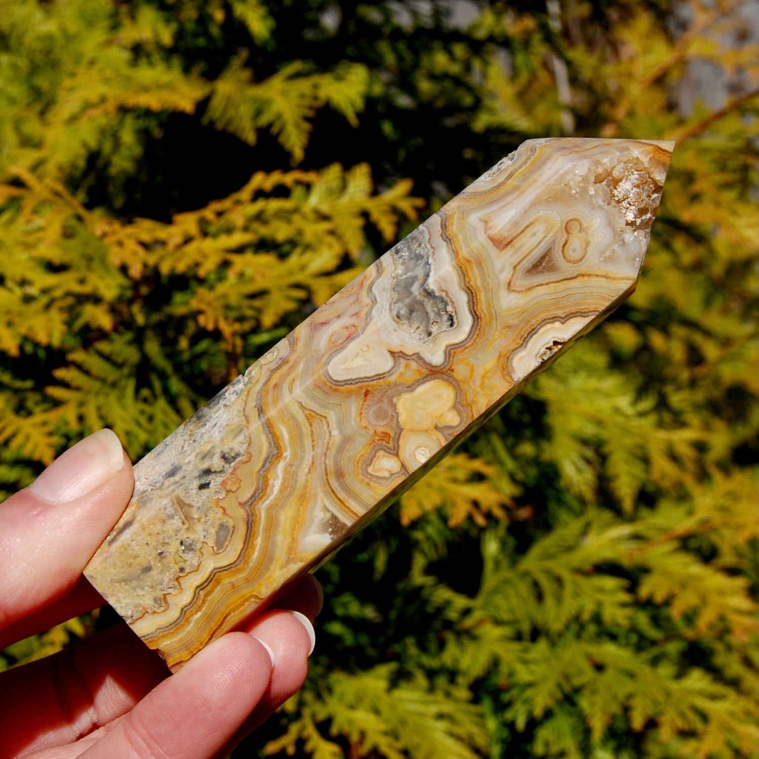 Crazy Lace Agate Crystal Tower