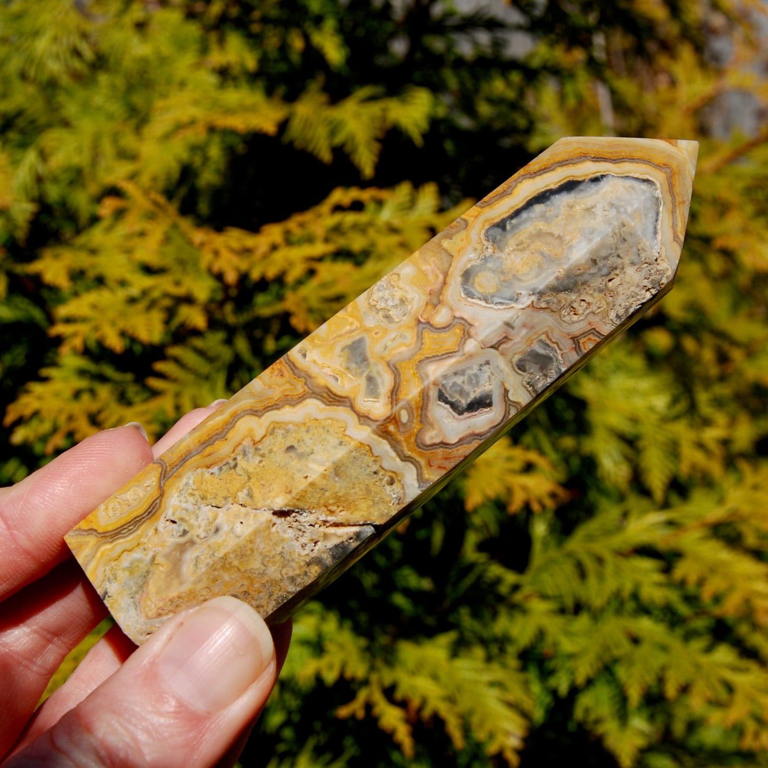 Crazy Lace Agate Crystal Tower