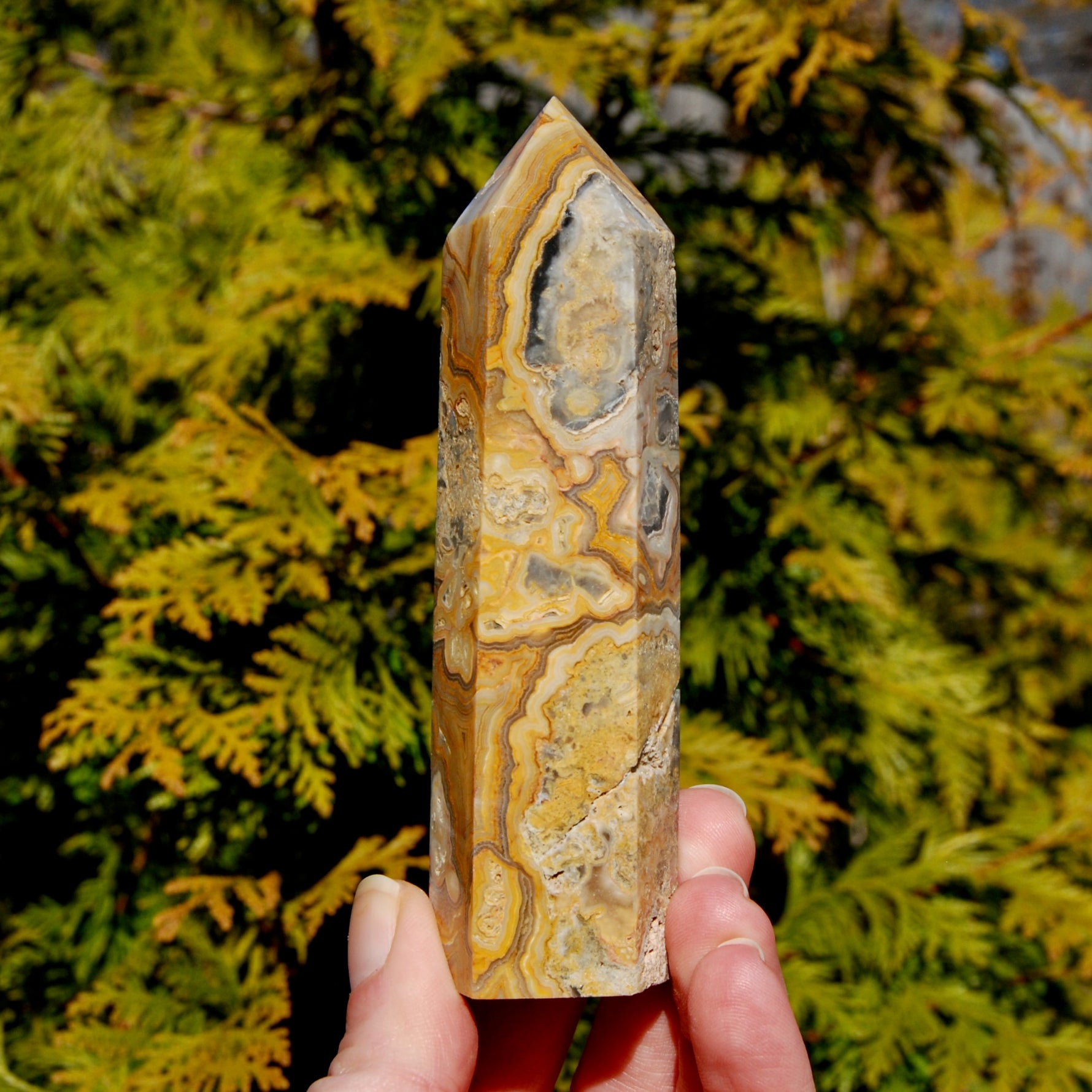 Crazy Lace Agate Crystal Tower