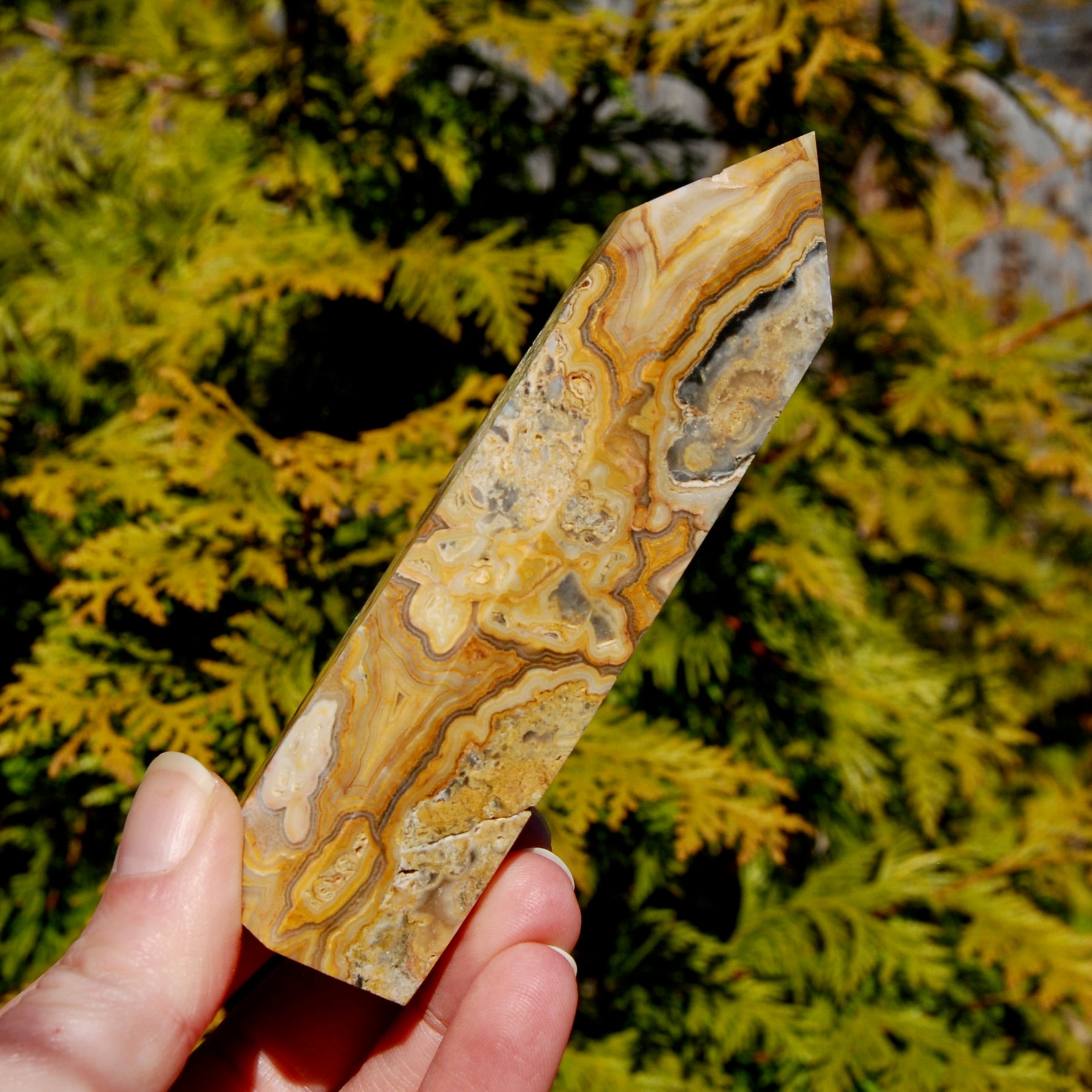 Crazy Lace Agate Crystal Tower