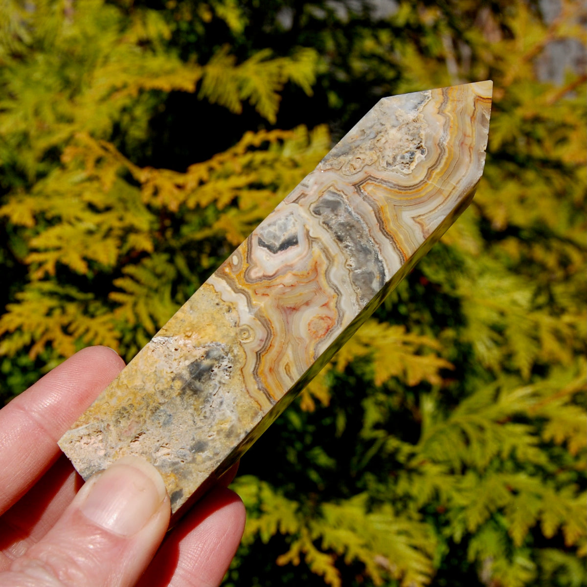 Crazy Lace Agate Crystal Tower