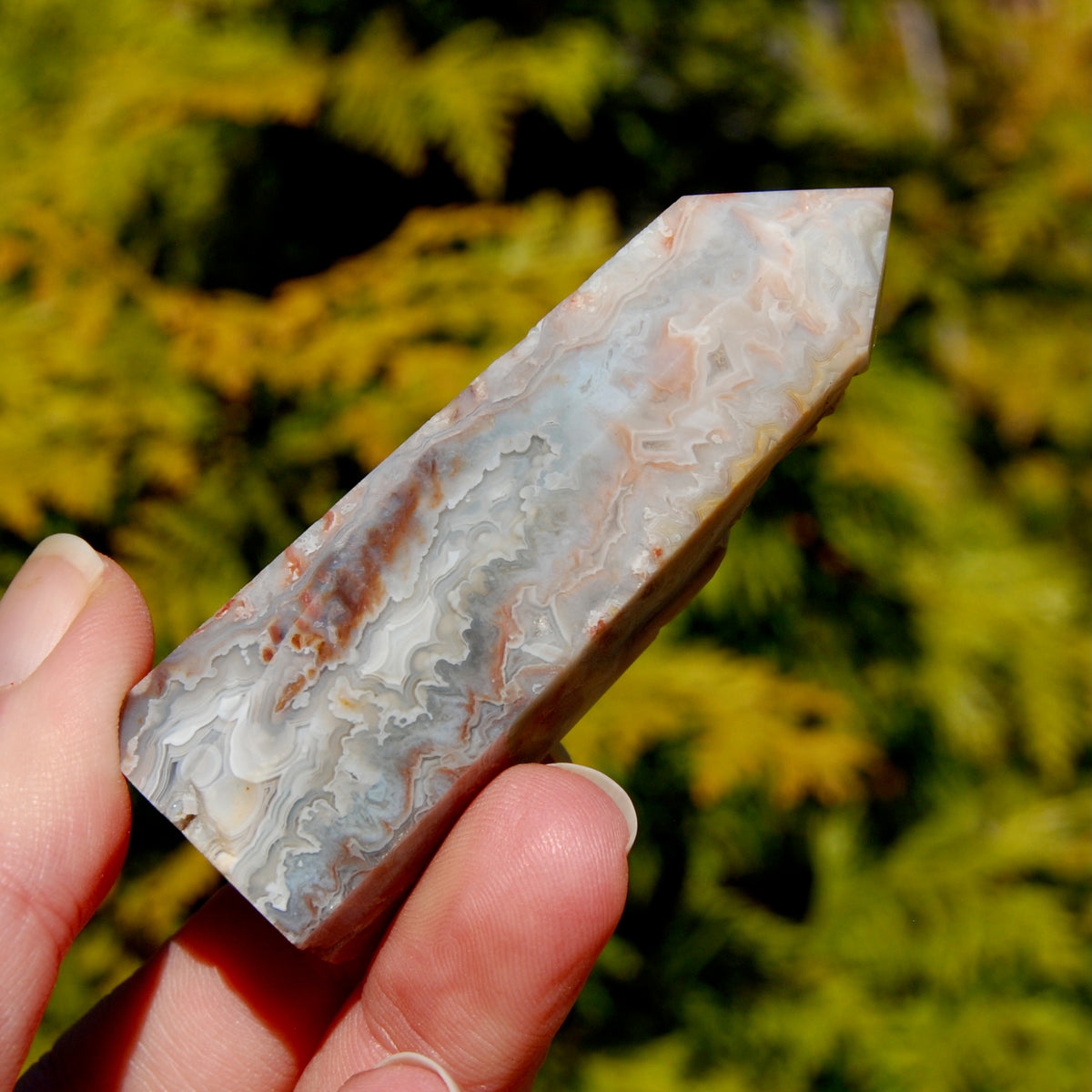 Crazy Lace Agate Crystal Tower