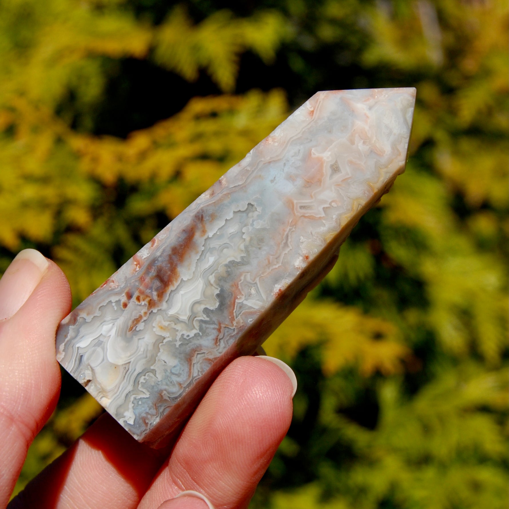 Crazy Lace Agate Crystal Tower