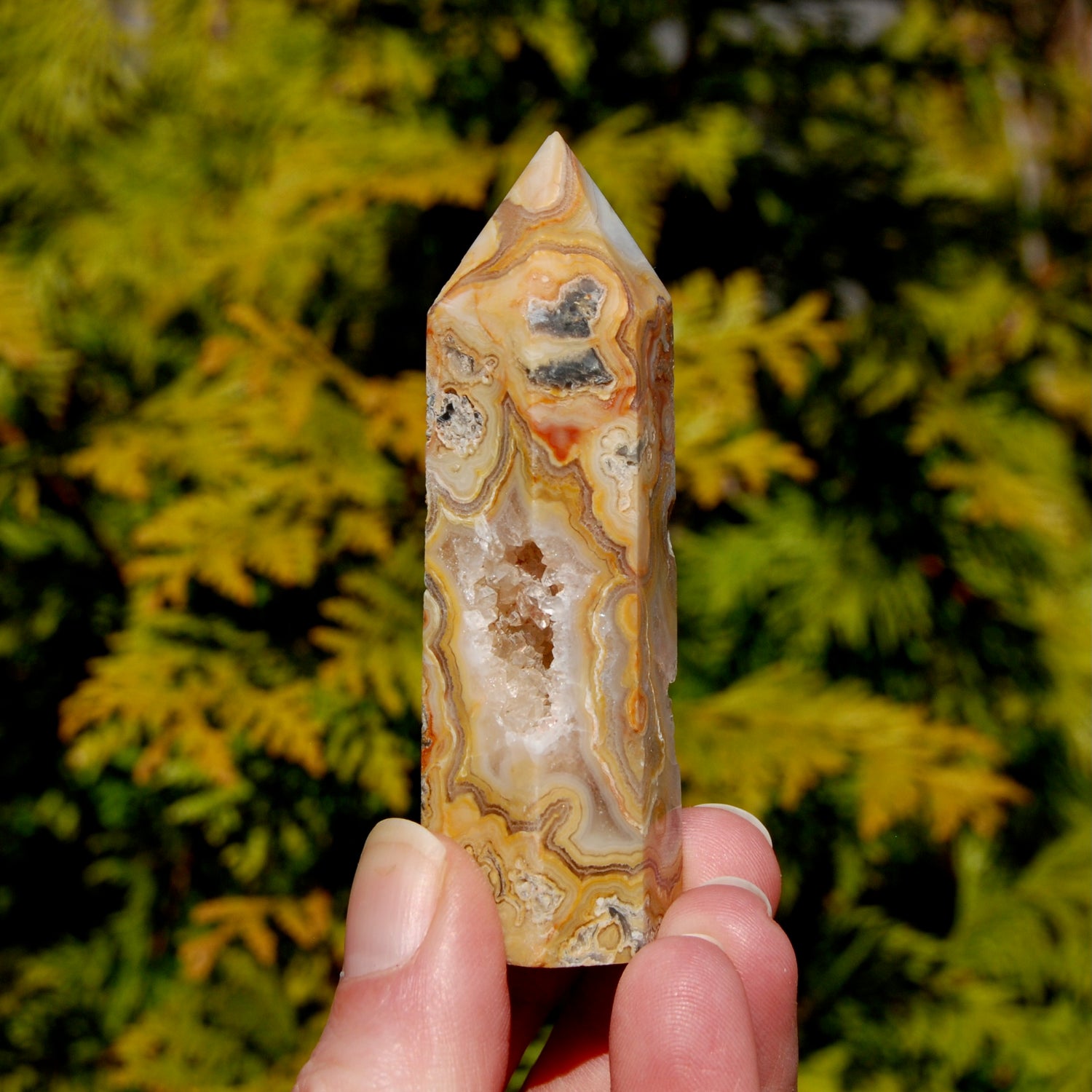 Crazy Lace Agate Crystal Tower, Mexico