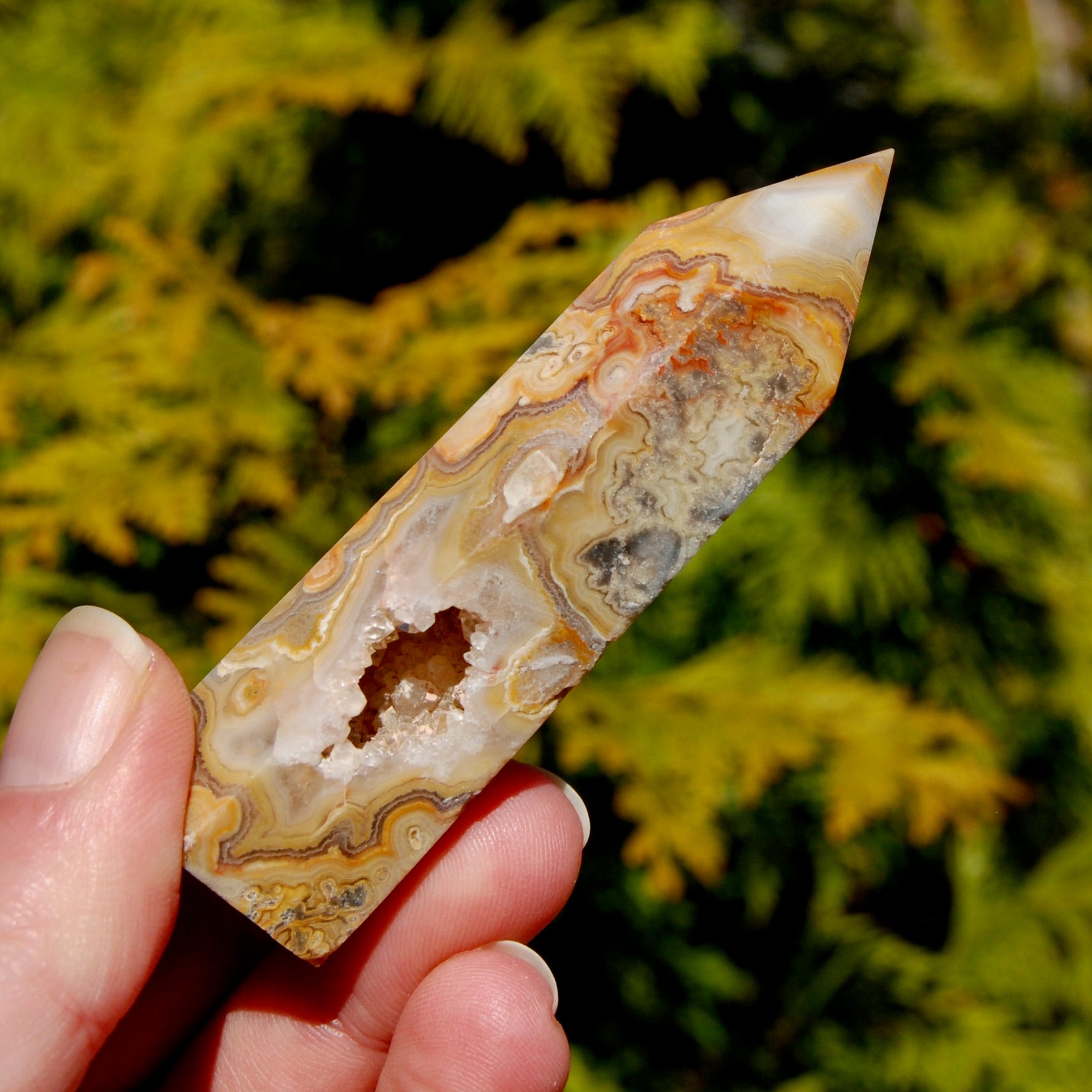 Crazy Lace Agate Crystal Tower, Mexico