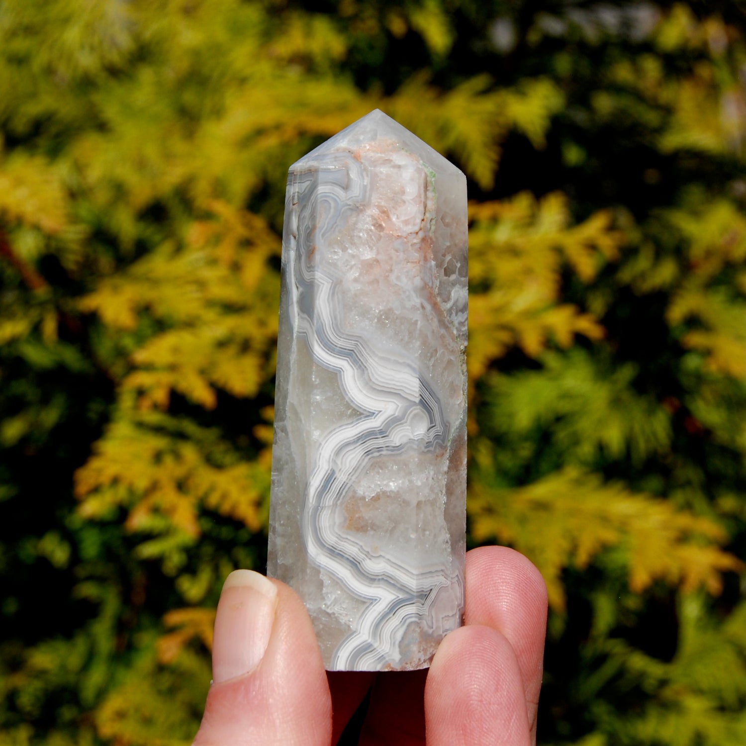 Crazy Lace Agate Crystal Tower, Mexico