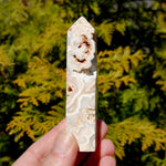 Pink crazy lace agate crystal tower