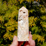 Pink crazy lace agate crystal tower