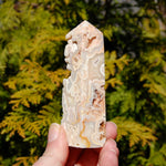 Pink crazy lace agate crystal tower