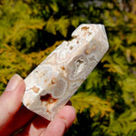 Pink Crazy Lace Agate Druzy Crystal Tower