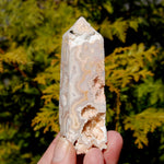 Pink Crazy Lace Agate Druzy Crystal Tower