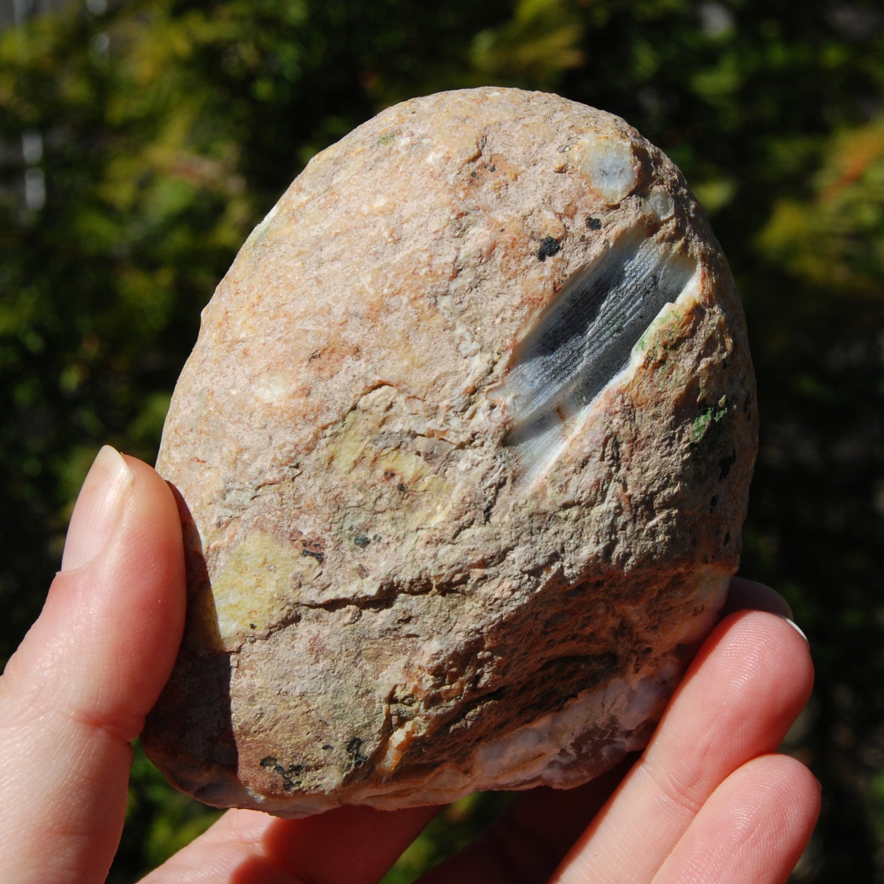 Window Agate Semi Polished Crystal Nodule, Brazil