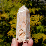 Pink Crazy Lace Agate Druzy Crystal Tower