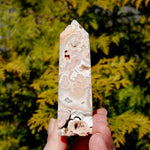 Pink Crazy Lace Agate Druzy Crystal Tower