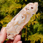 Pink Crazy Lace Agate Druzy Crystal Tower