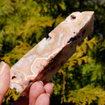 Pink Crazy Lace Agate Druzy Crystal Tower