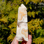 Pink Crazy Lace Agate Druzy Crystal Tower
