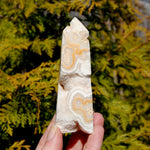 Pink Crazy Lace Agate Druzy Crystal Tower