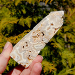 Pink Crazy Lace Agate Druzy Crystal Tower