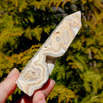 Pink Crazy Lace Agate Druzy Crystal Tower