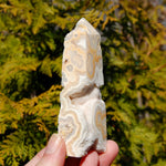 Pink Crazy Lace Agate Druzy Crystal Tower