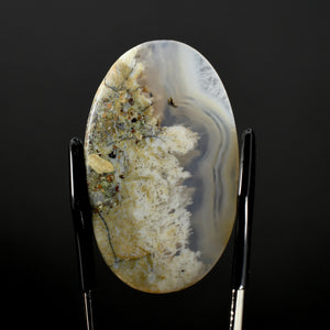 White Moss Agate Oval Cabochon