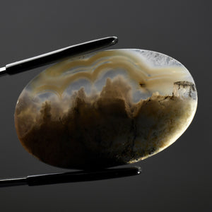 White Moss Agate Oval Cabochon