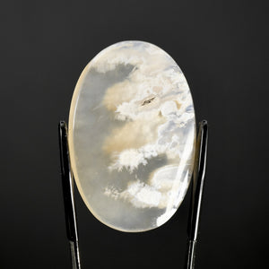 White Moss Agate Cabochon